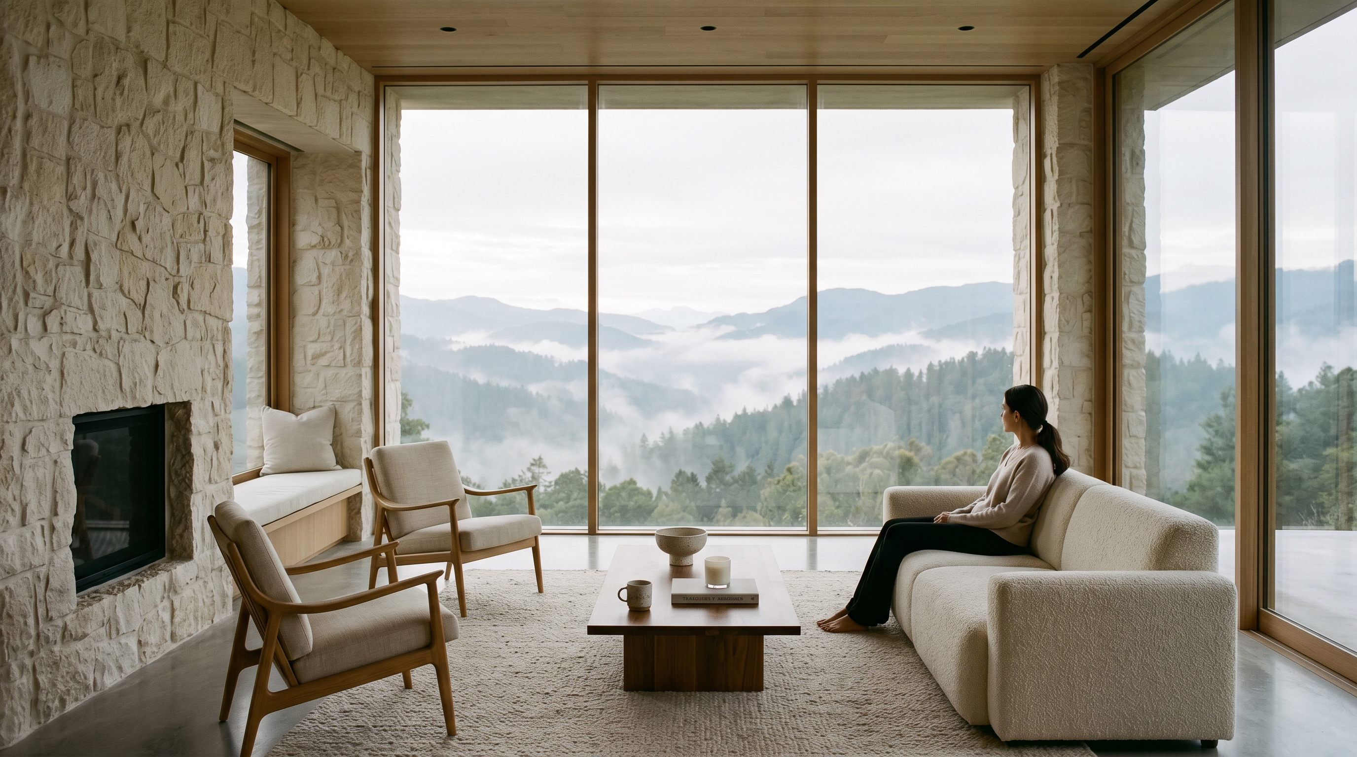 Serene architectural retreat space