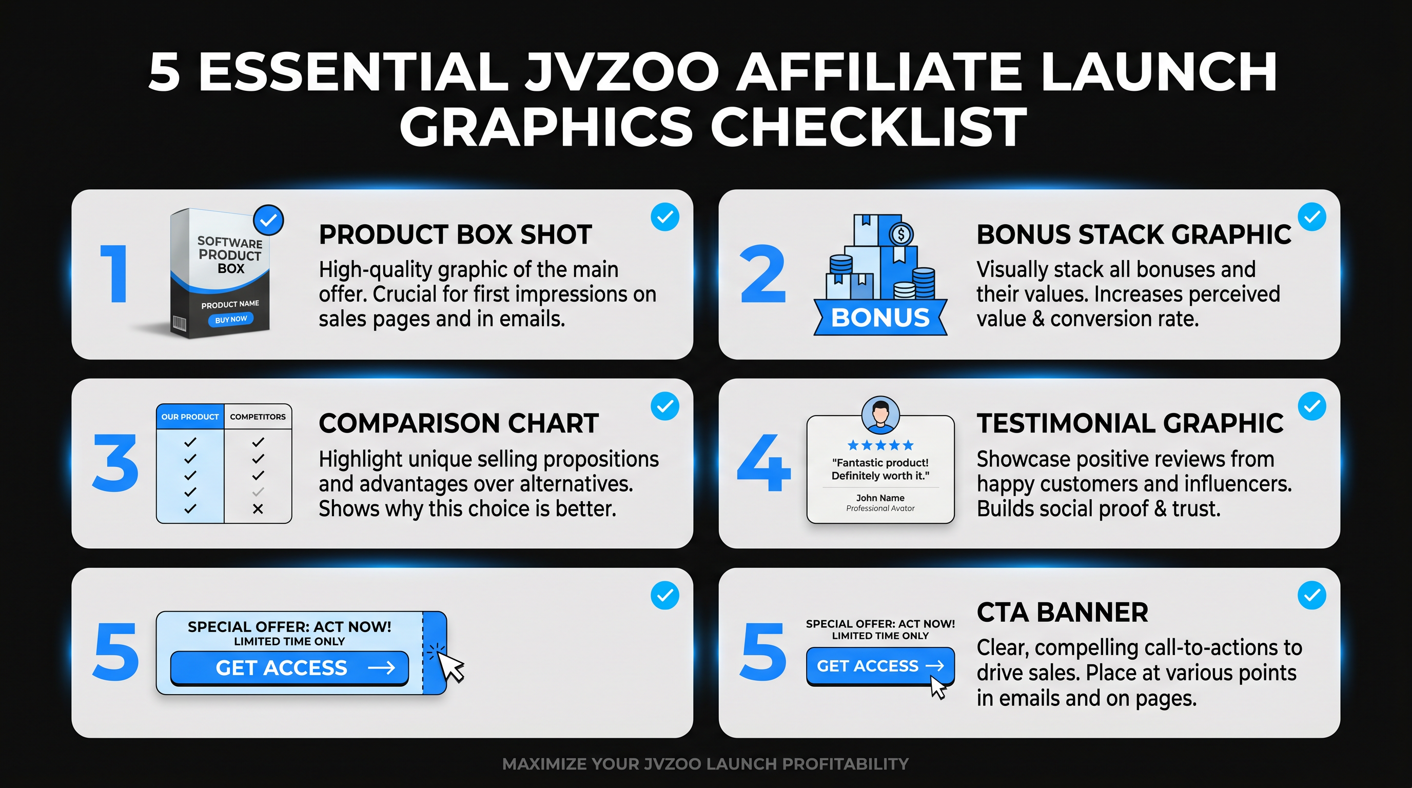 JVZoo Launch Graphics Checklist: 5 Essential Visuals to Skyrocket Affiliate Conversions