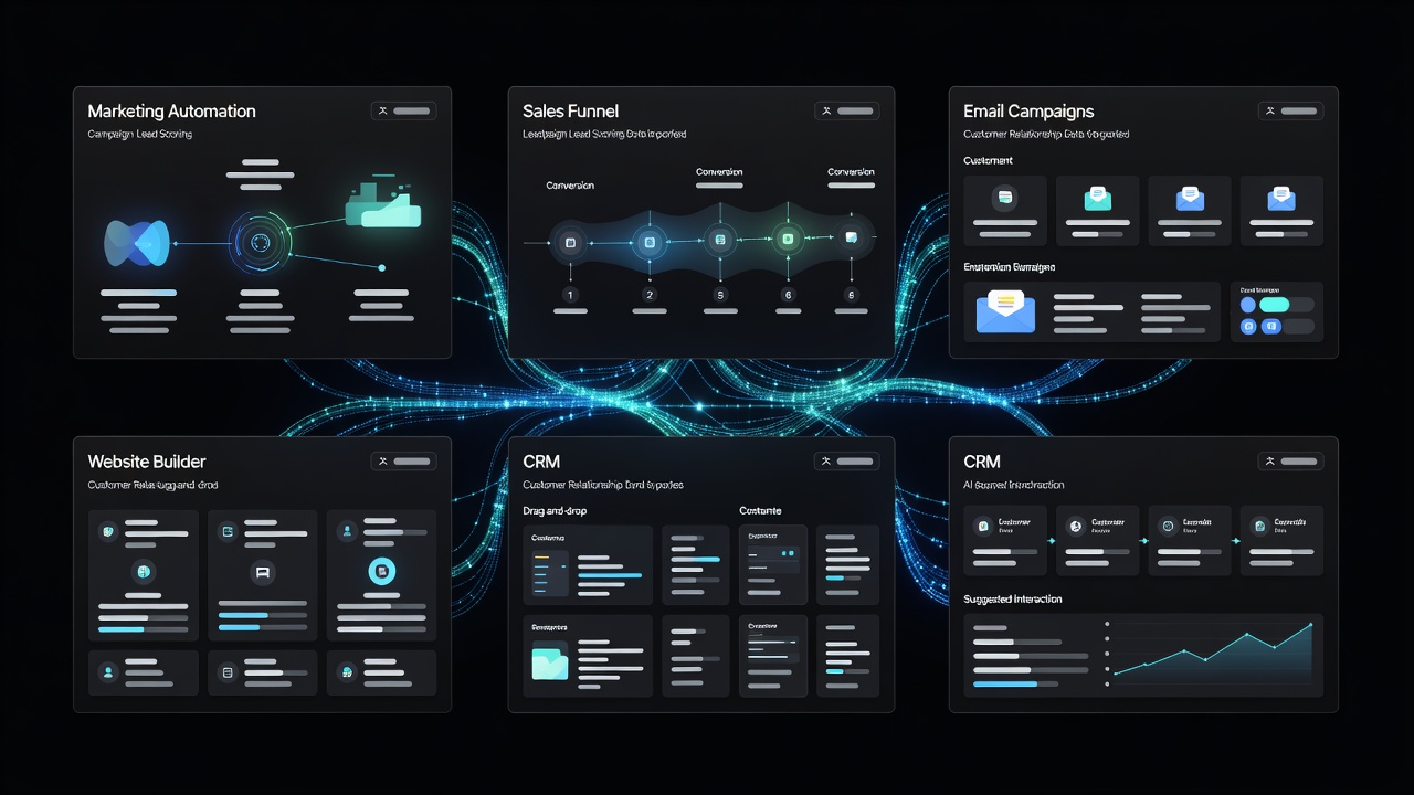 Empirely unified dashboard showing all 30 apps, analytics, and content management in one dark mode interface