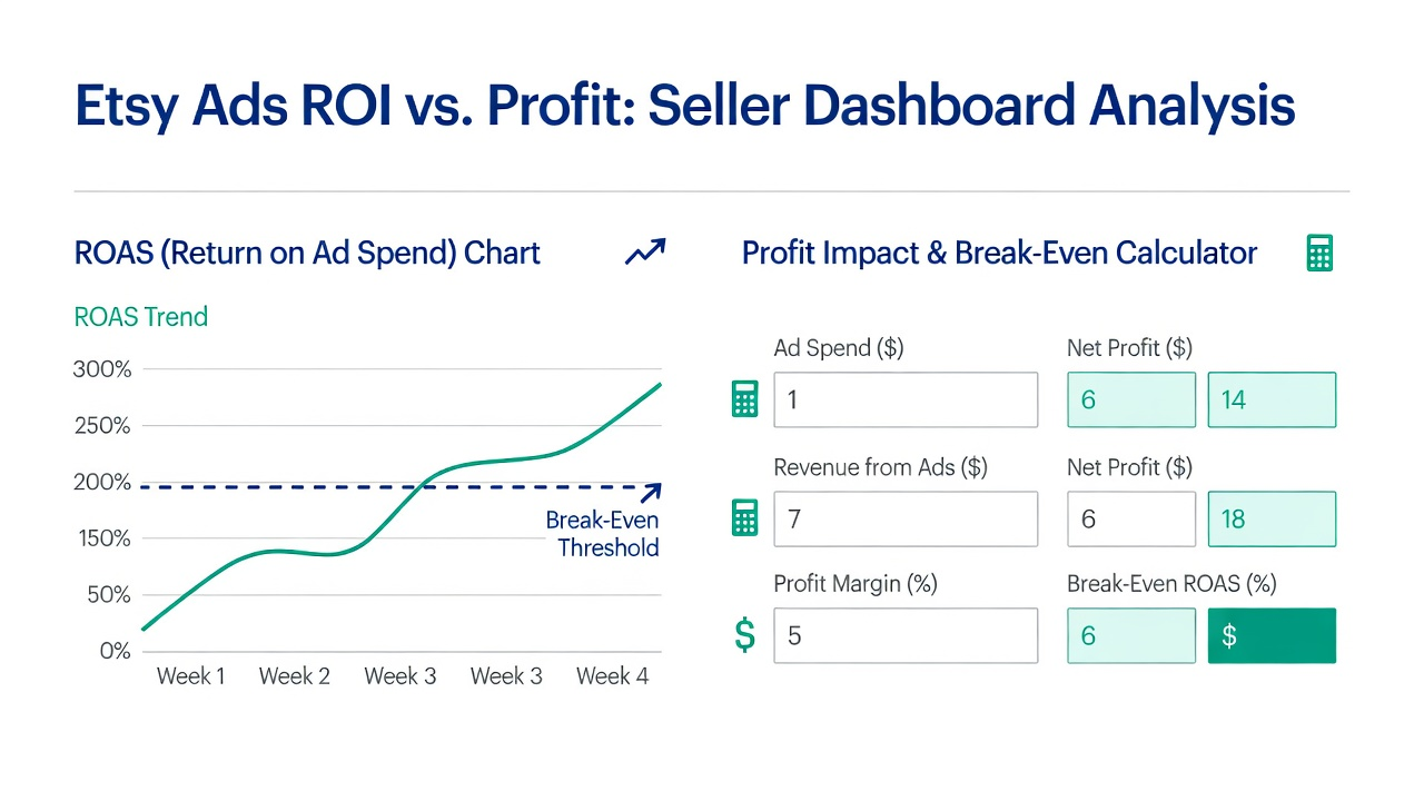 Etsy Ads ROI Guide: ROAS vs ROI, Break-Even Formula & Profit Calculator (2024)