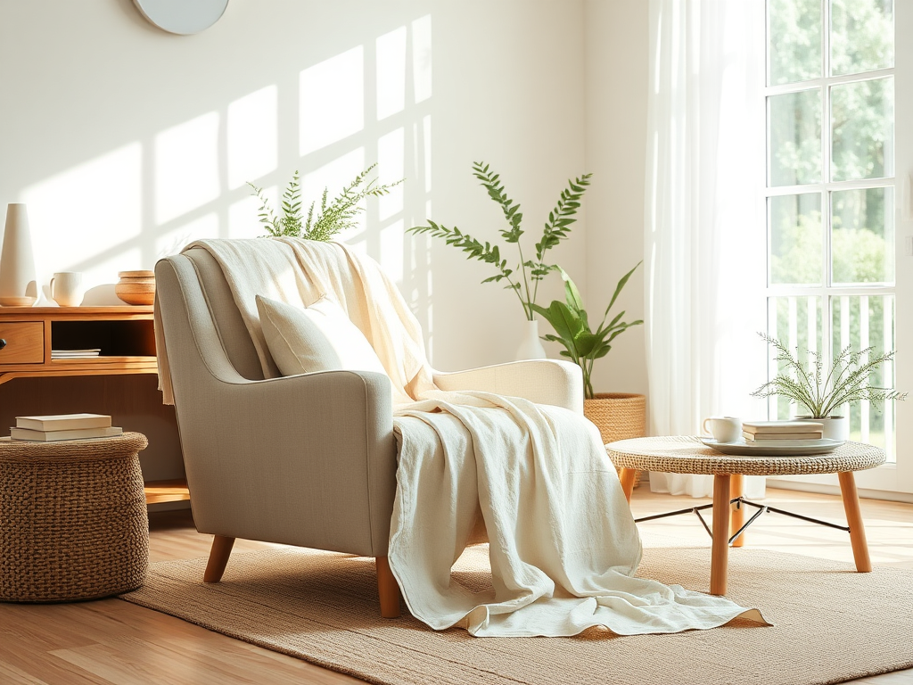 Artisanal lamp in a serene setting