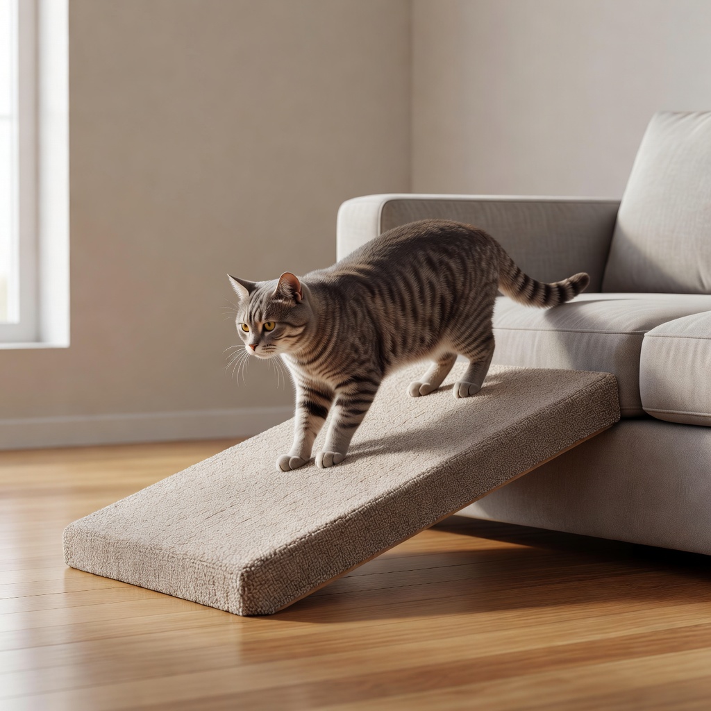 Cat Home Ramp & Access Step - Compact ramp designed for indoor cats.