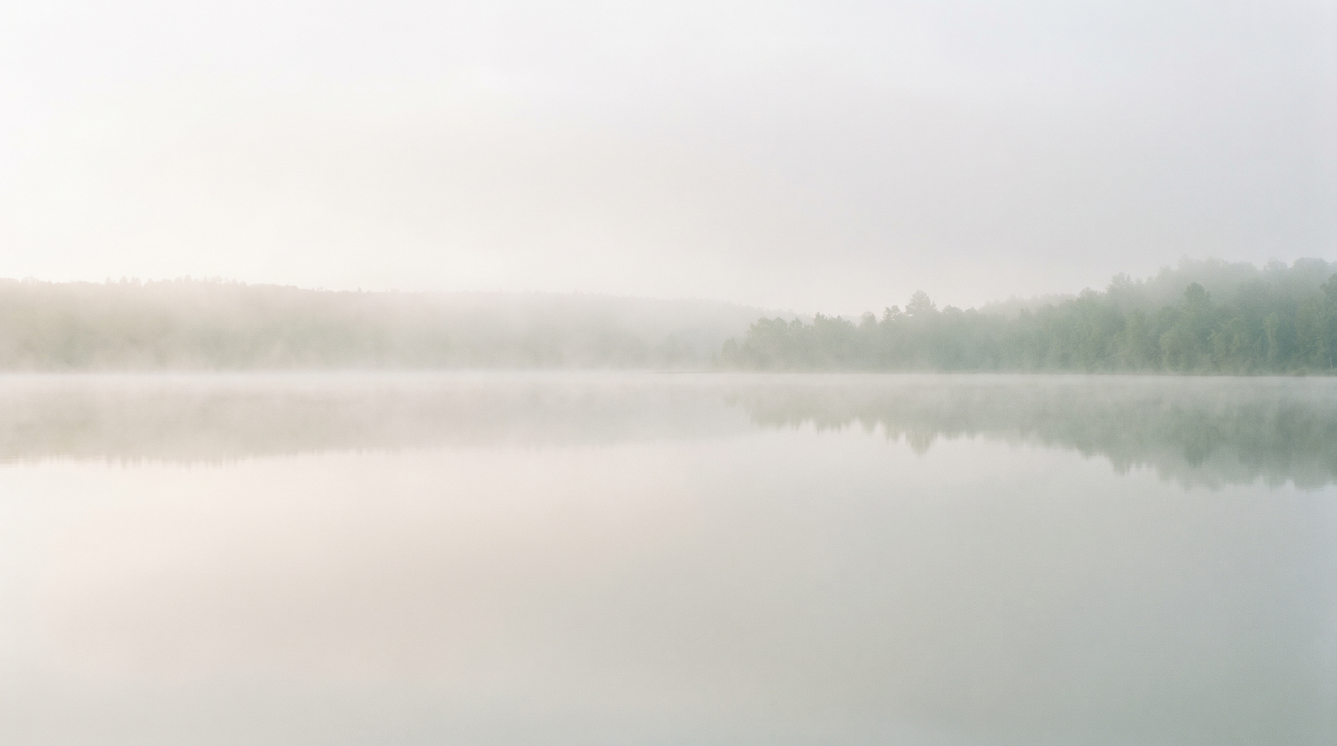 Misty lake landscape