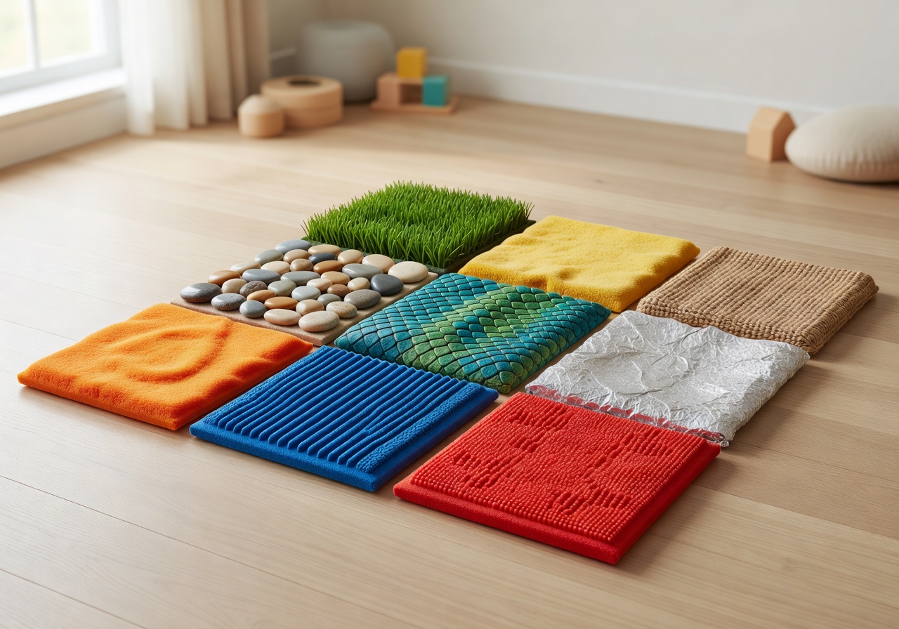 9 Labeled Sensory Mats with Lesson Plans