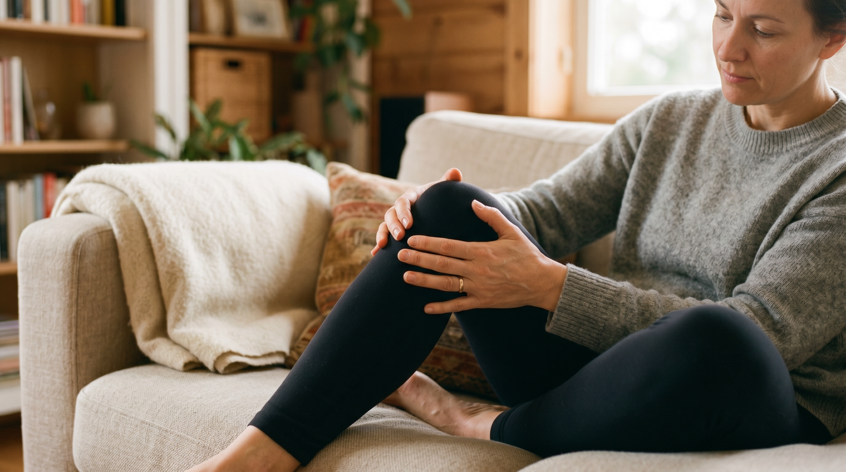 Hands on knee joint support