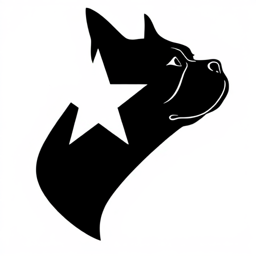 PitPass logo - pitbull silhouette with star