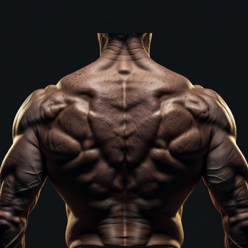 Core — Defined Male Back & Shoulders Gold Rim Light