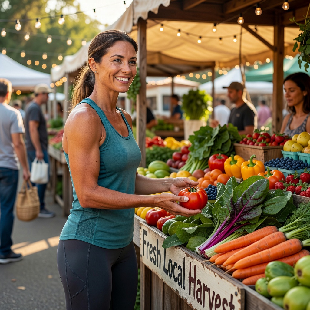 Core — Woman at Farmers Market Selecting Fresh Produce