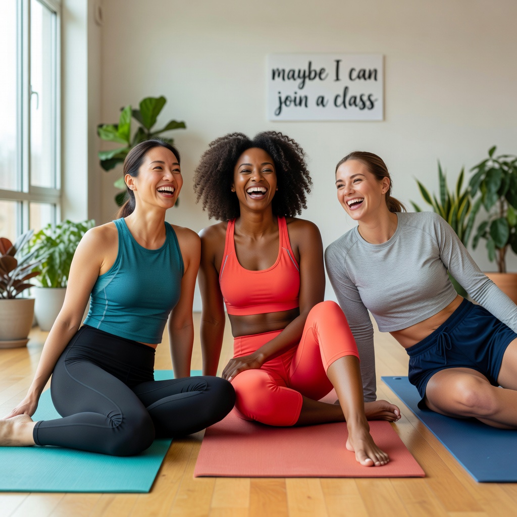 Core — Women Laughing in Pilates Class Community
