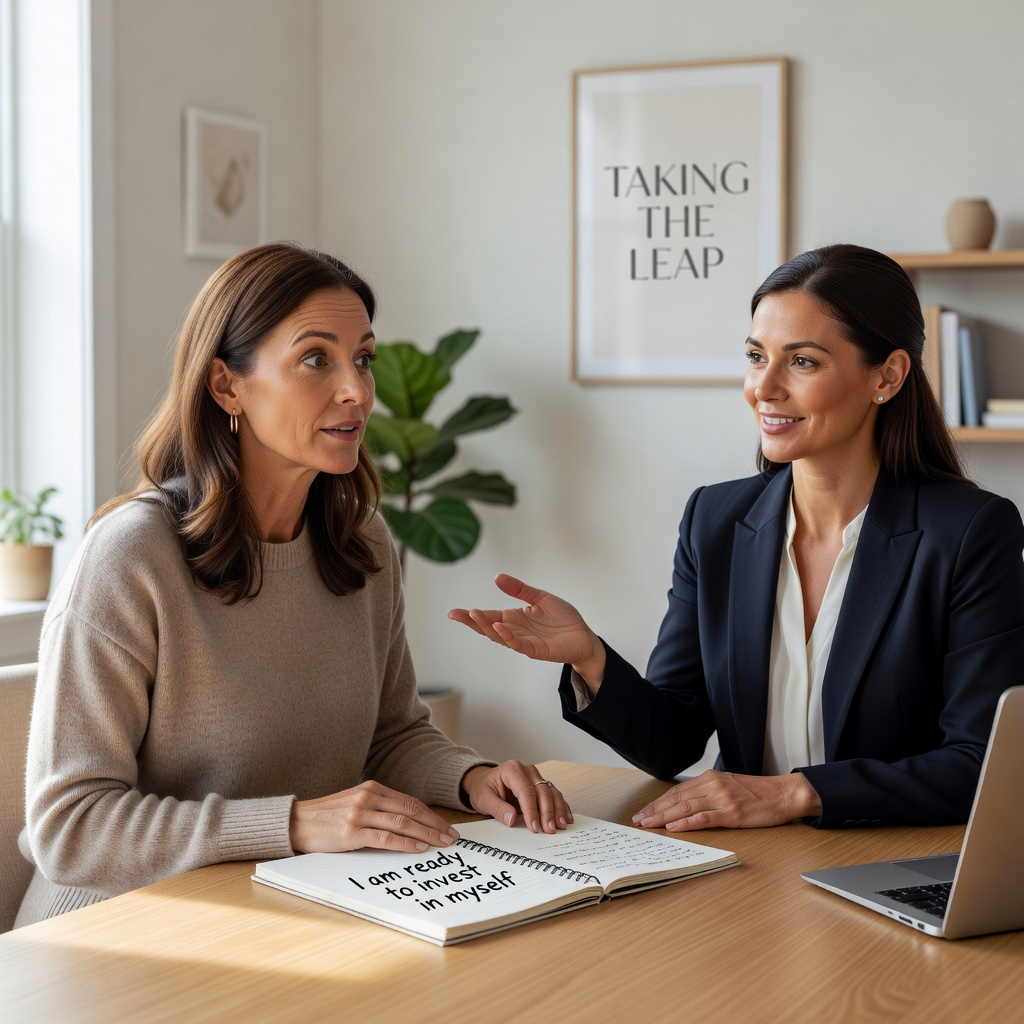 Core — Woman with Wellness Coach Ready to Invest in Herself