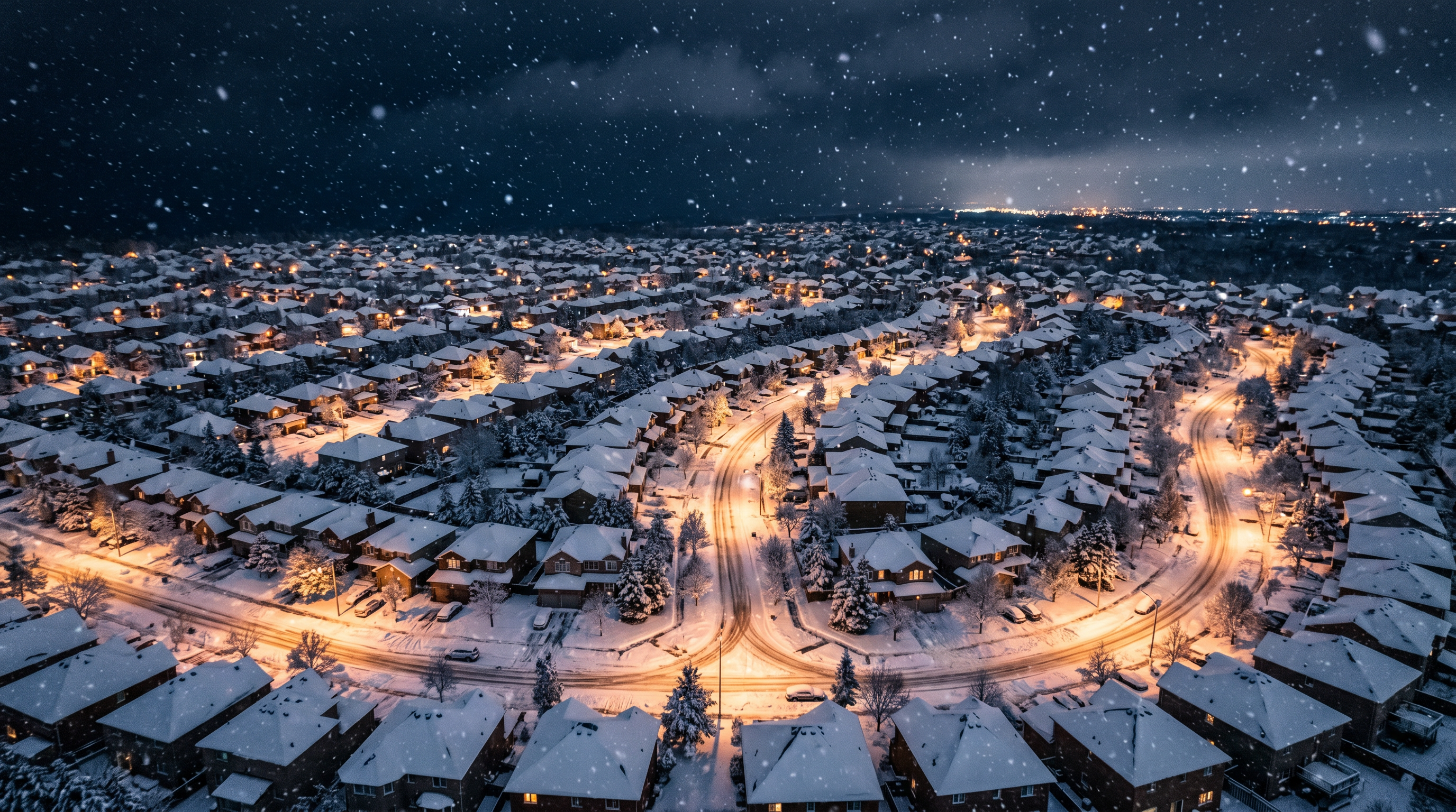 Snowy school landscape
