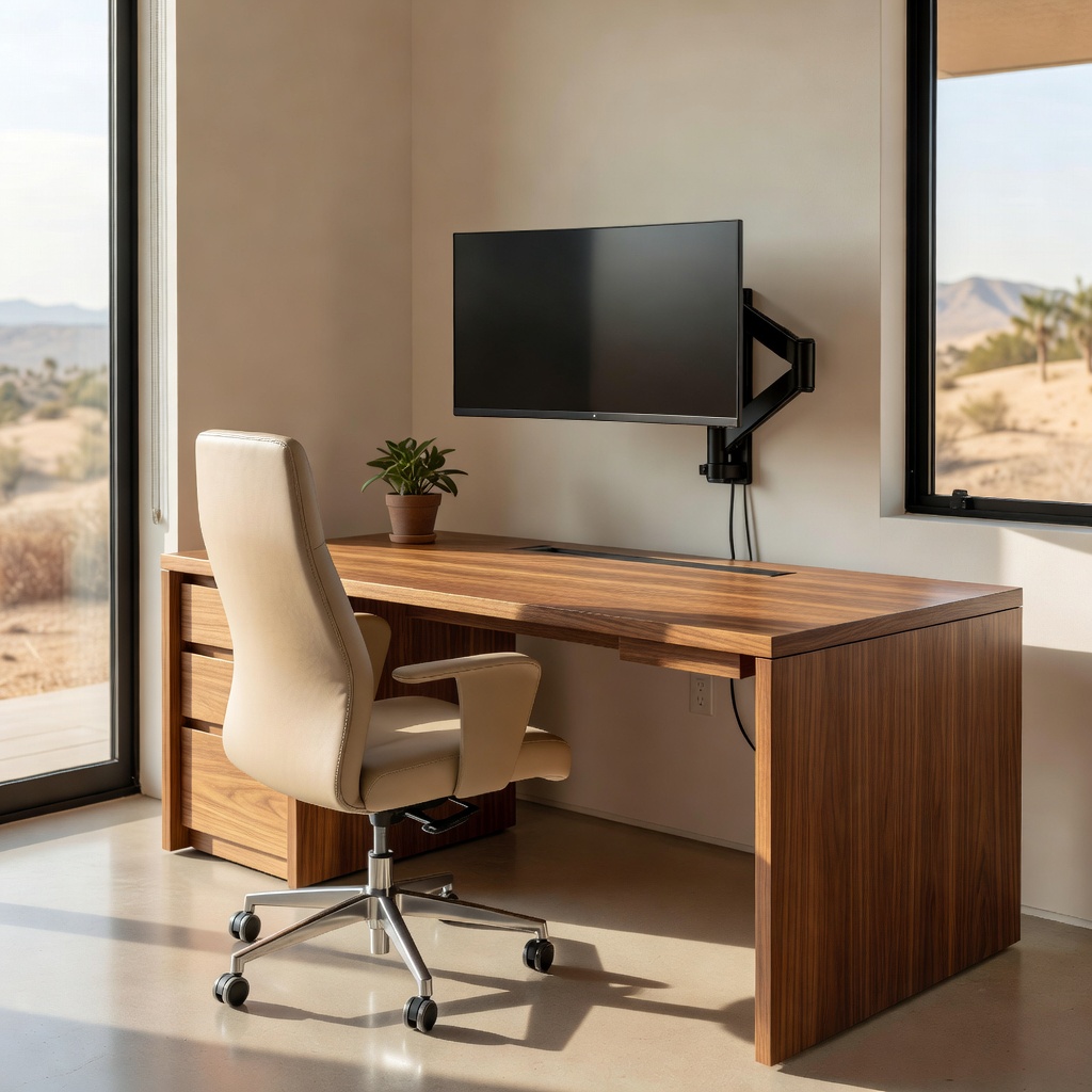 Premium home office assembled and set up correctly