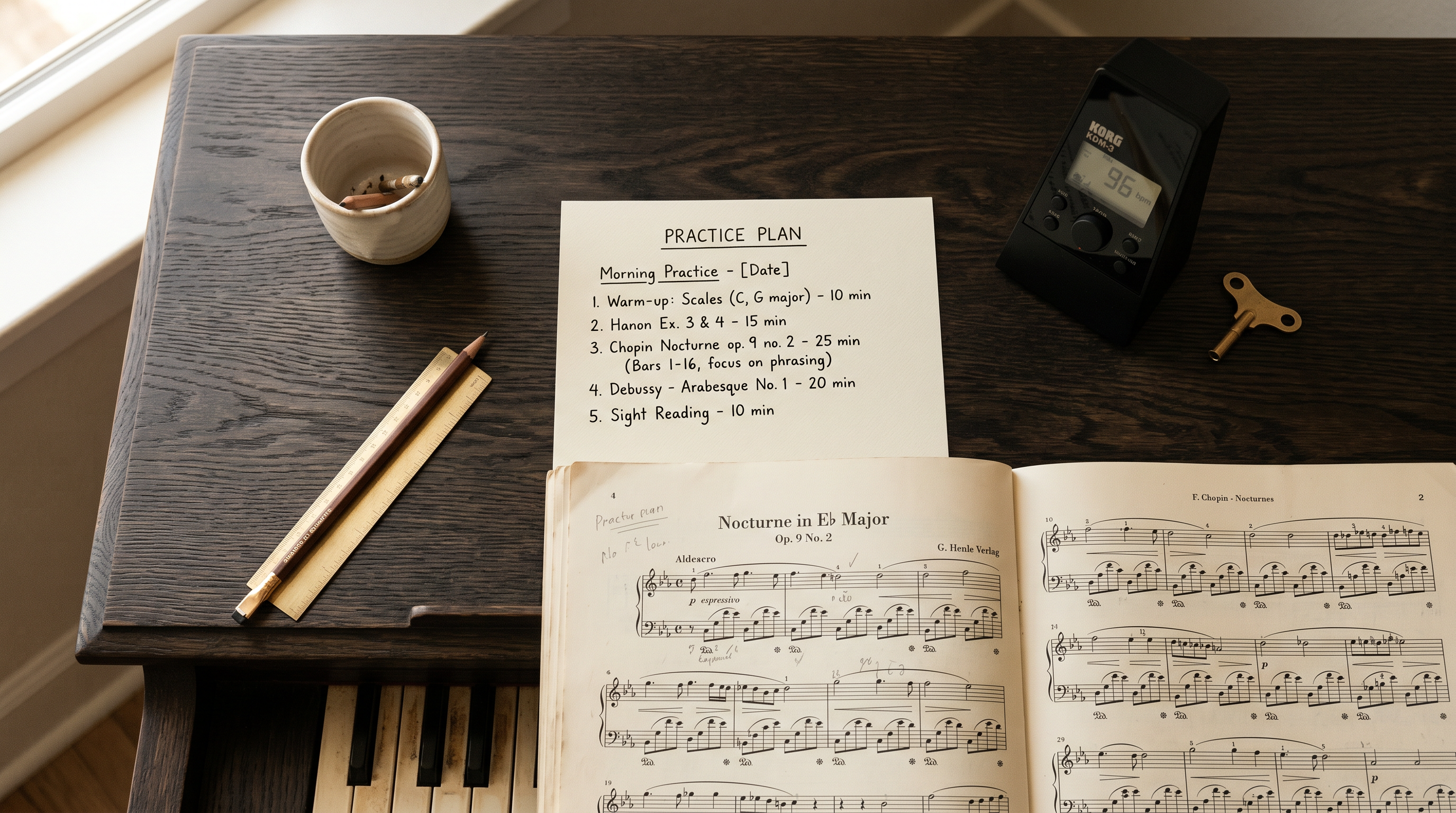 30-Minute Piano Practice Structure: A Balanced Architectural Framework for Adult Learners