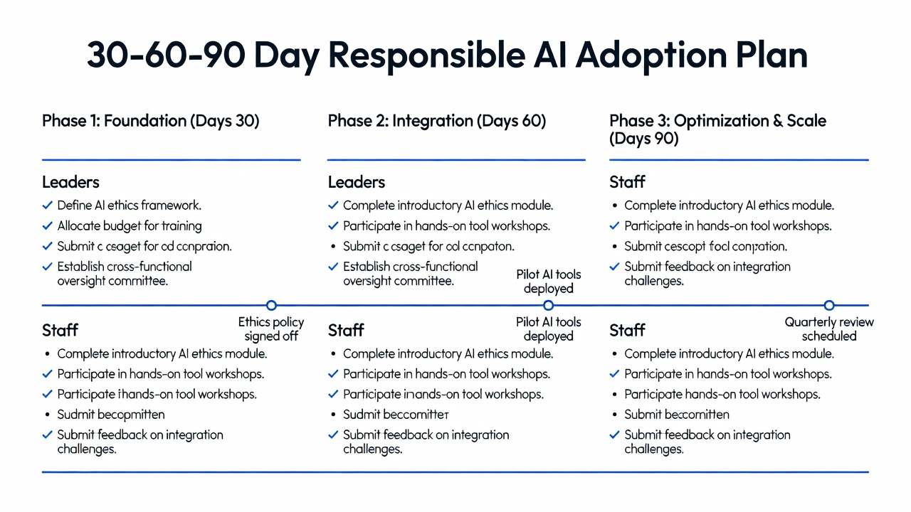 30-60-90 Day AI Plan: Responsible AI Adoption Roadmap for Fast, Ethical Scaling