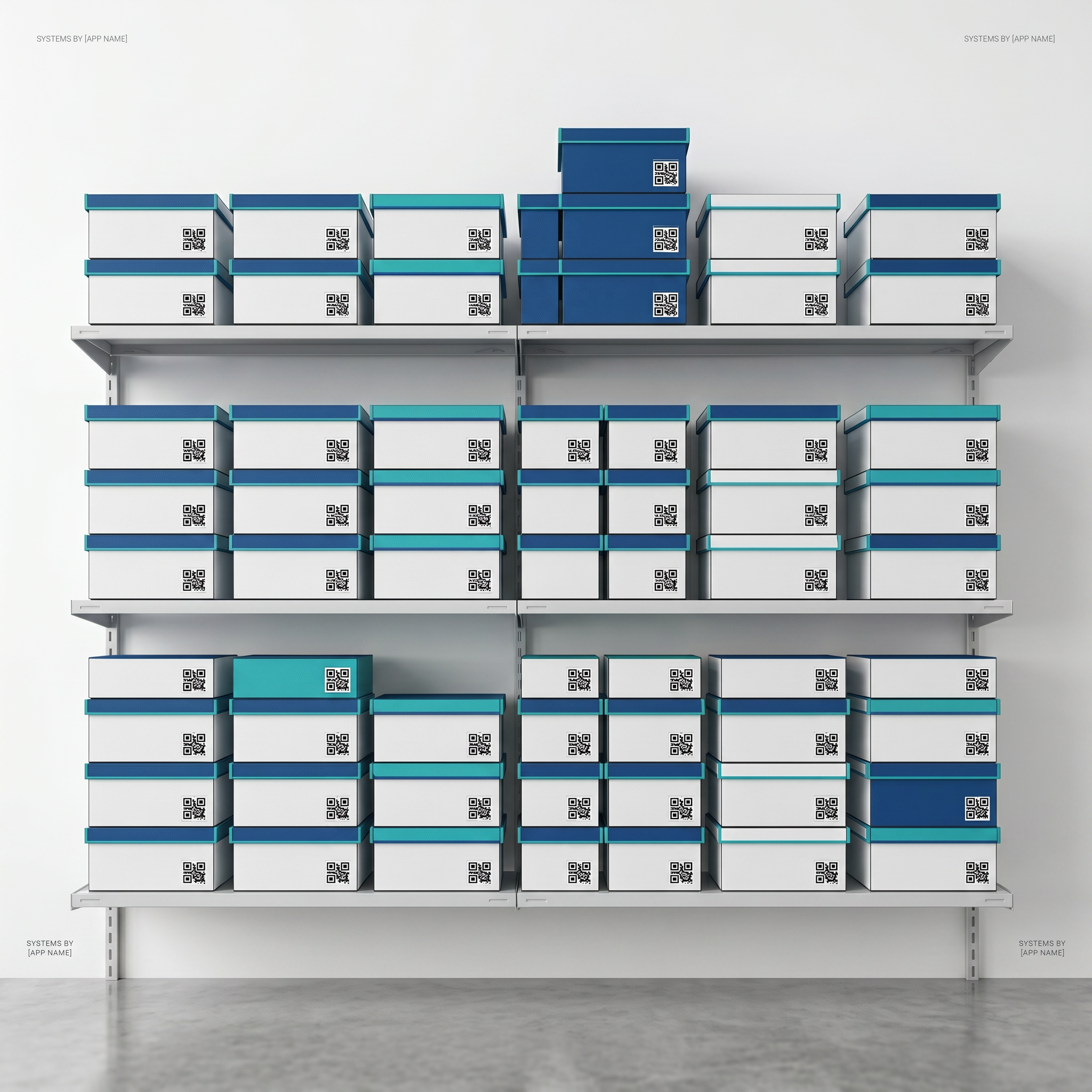 Storage boxes with QR labels