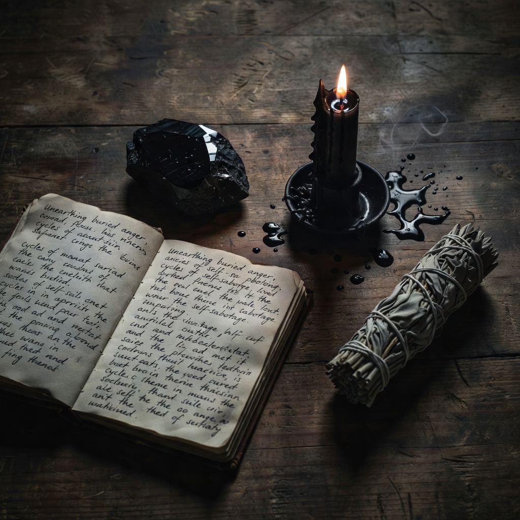 Shadow work journaling with crystals