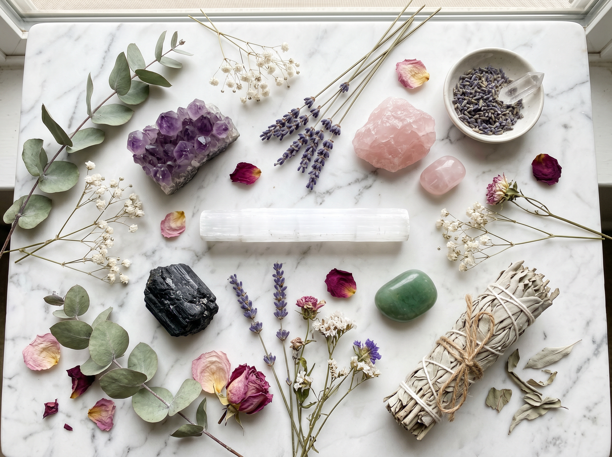 Wellness Crystal Flat Lay