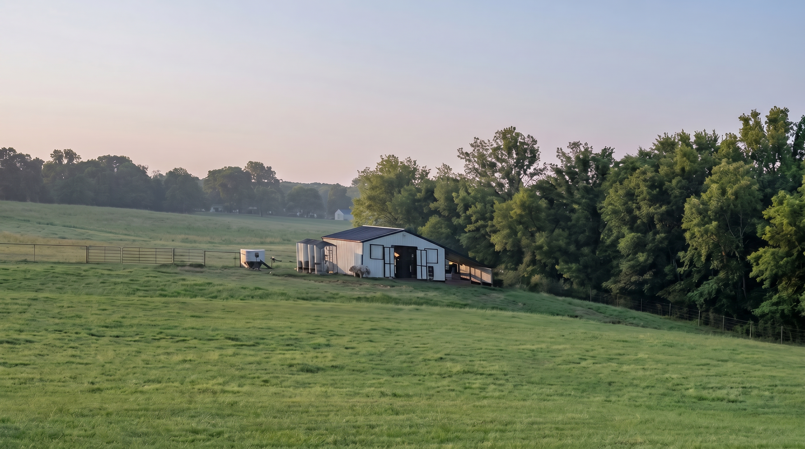 Holiday Miniature Farm pasture and barn scene