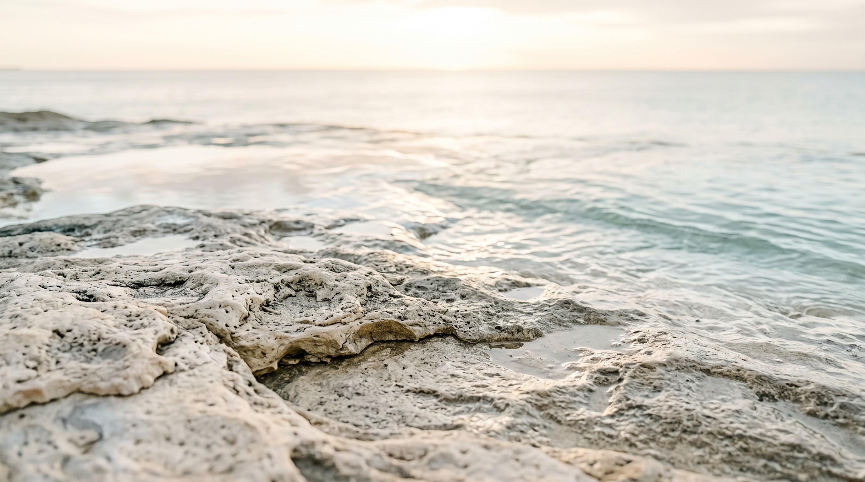 Natural stone and water texture representing operational calm