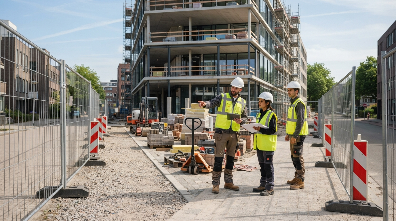 Bouwplaats met vakmensen, hekken en pionnen – Qredio.nl werkt aan de nieuwe website