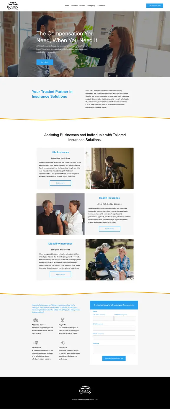 Bates Insurance website screenshot