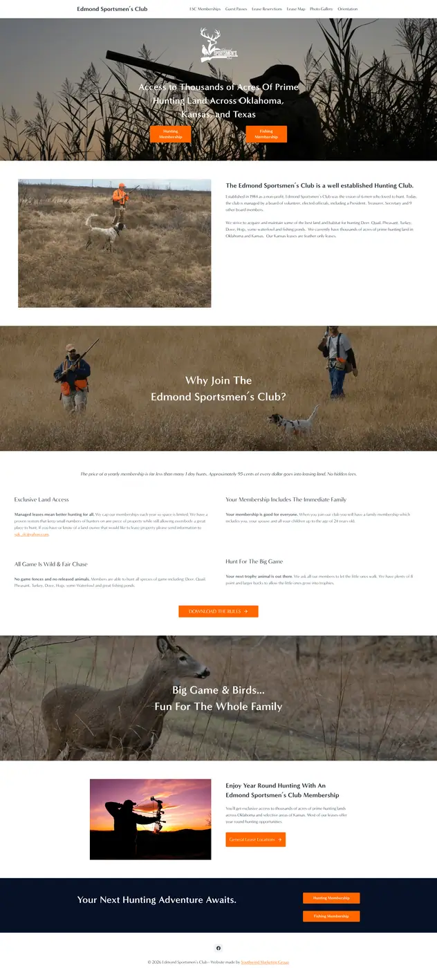 ESC Hunting website screenshot