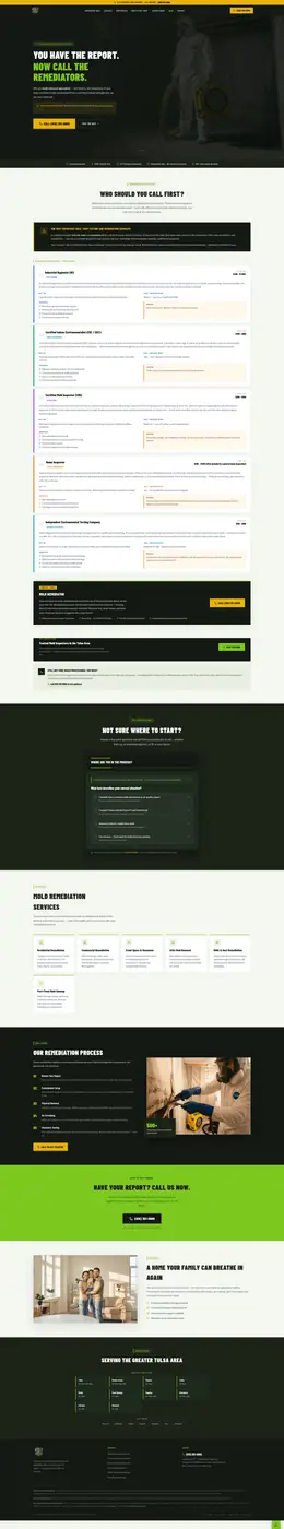 Tulsa Mold Remediation website screenshot