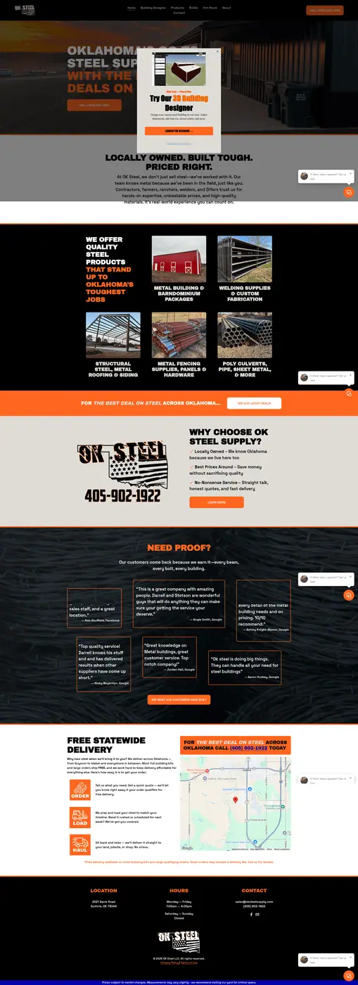 OK Steel Supply website screenshot