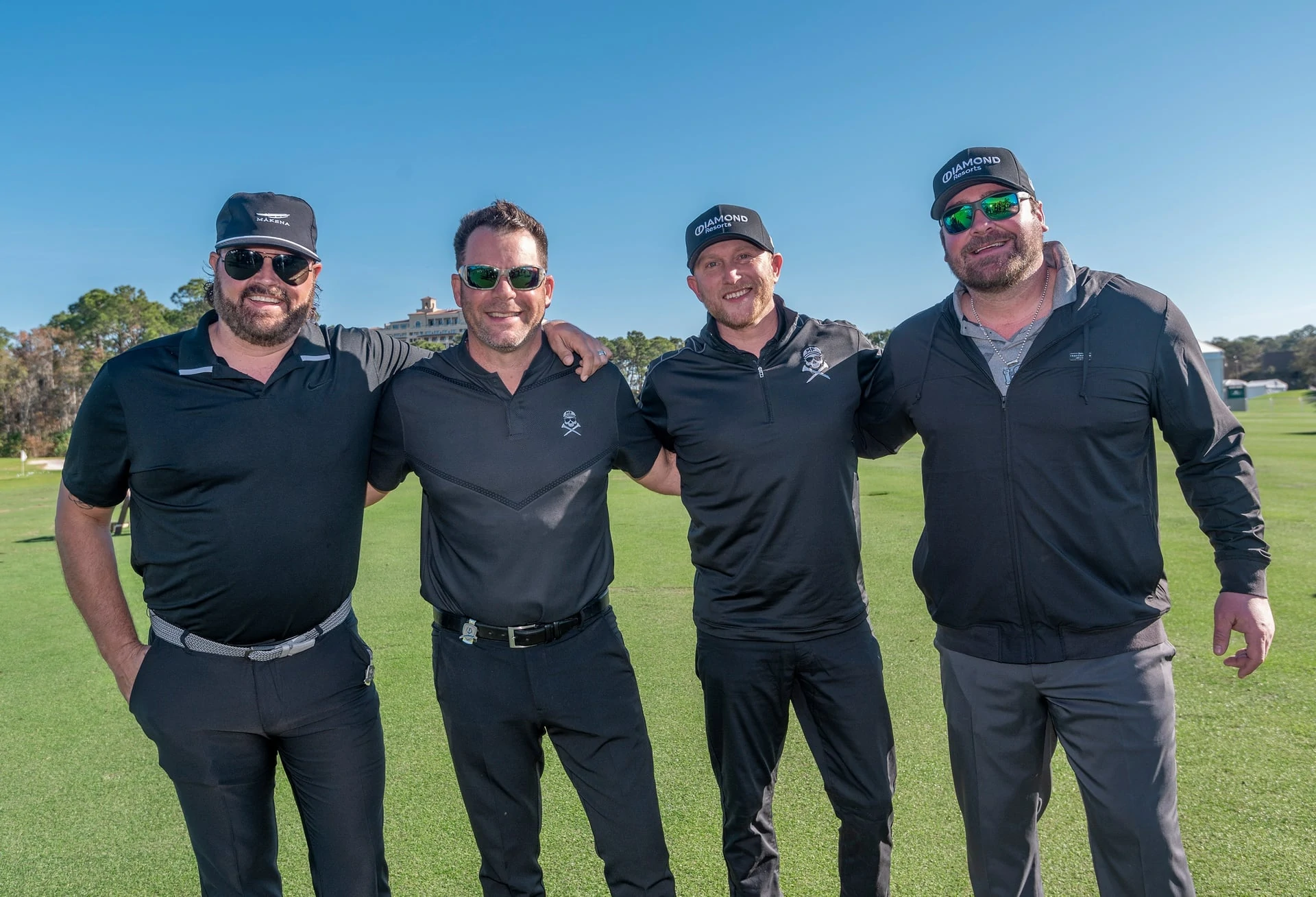 A group of celebrities and guests enjoying a premium golf experience