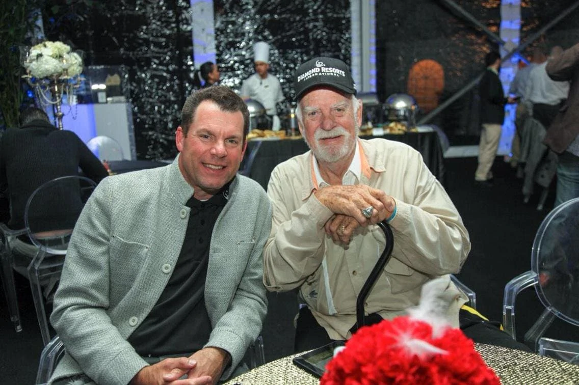 A candid moment with a legendary athlete during an MF Entertainment event