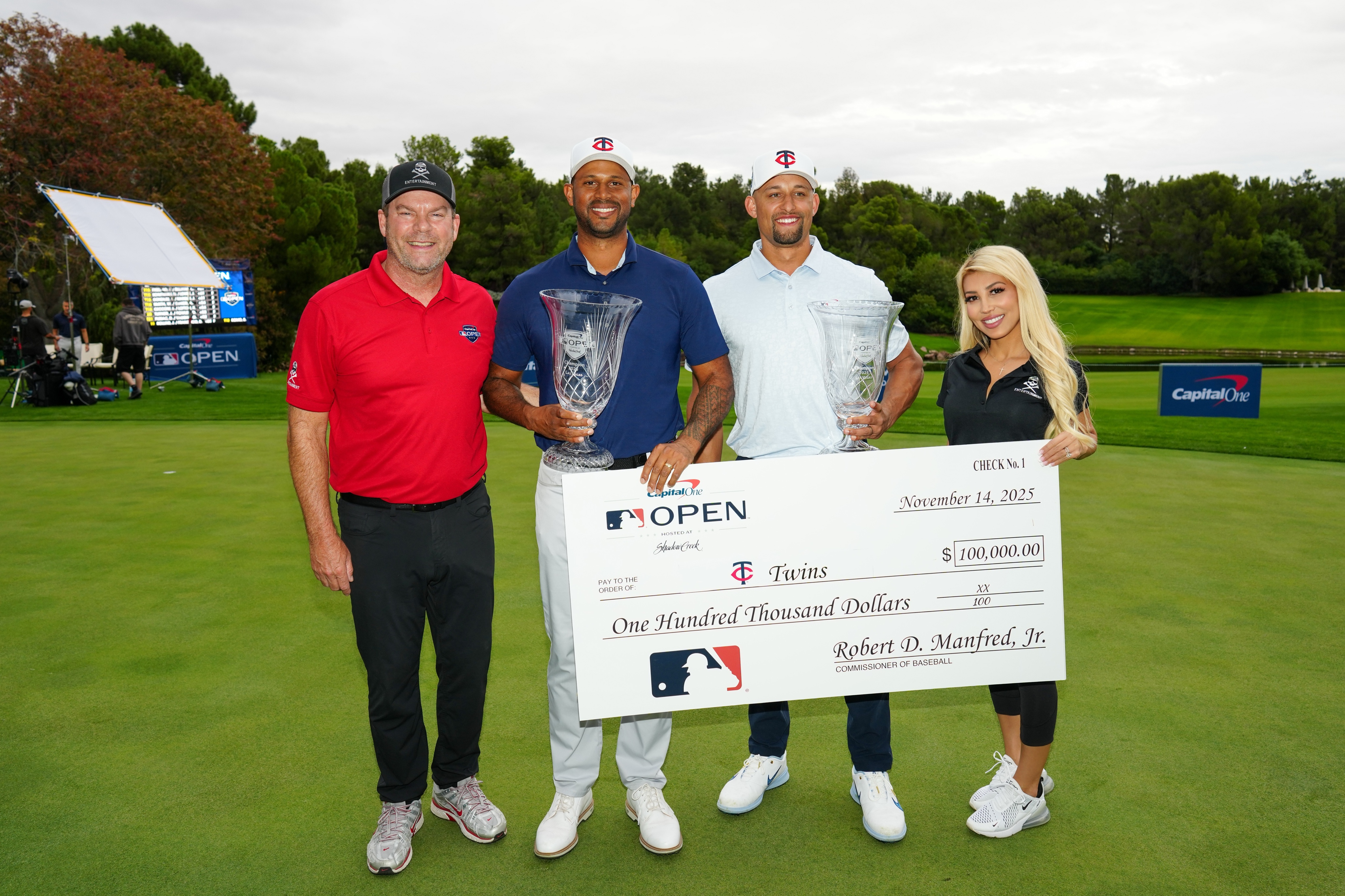 MF Entertainment at the Capital One MLB Open trophy presentation