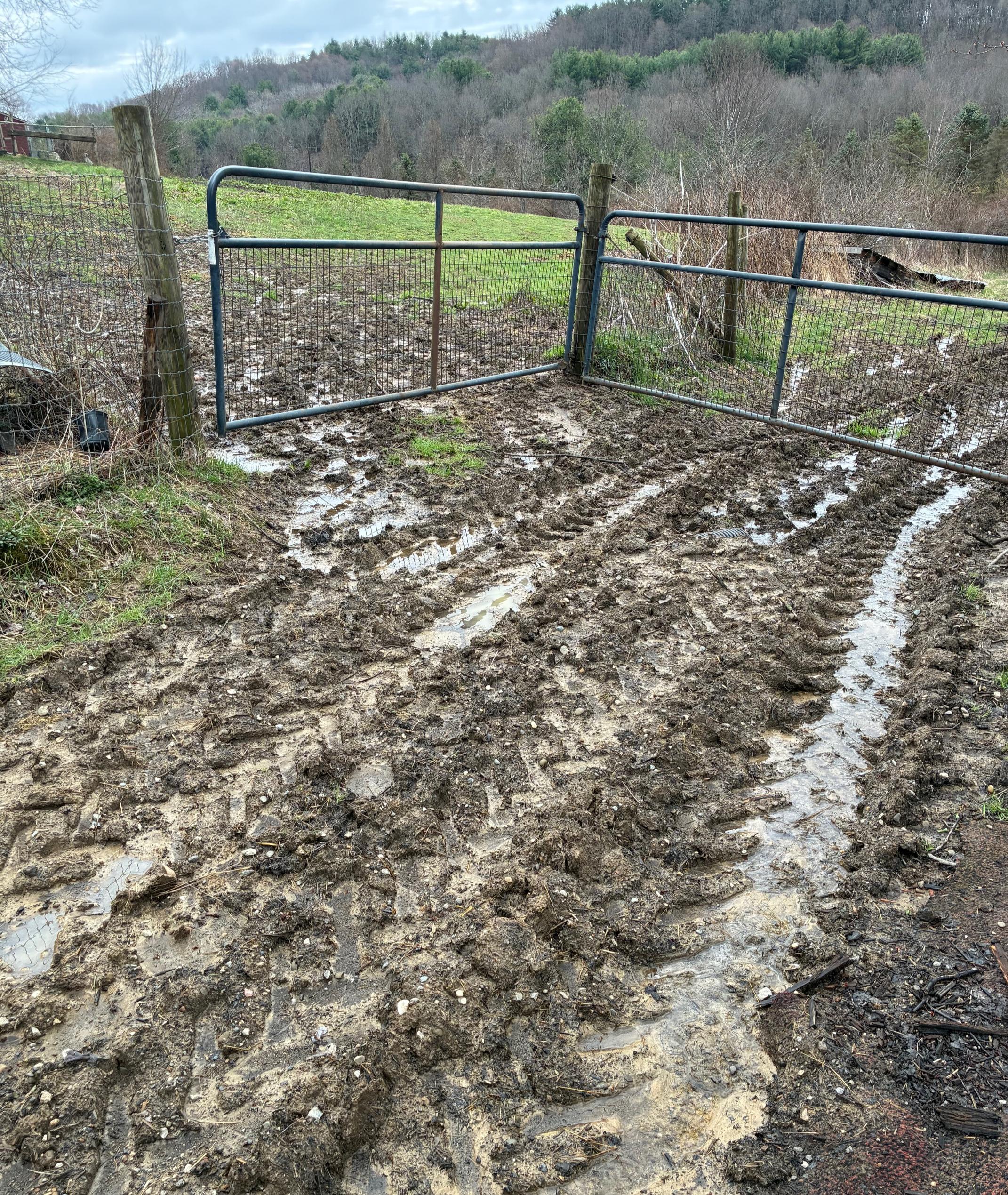 Flooded lane entrance
