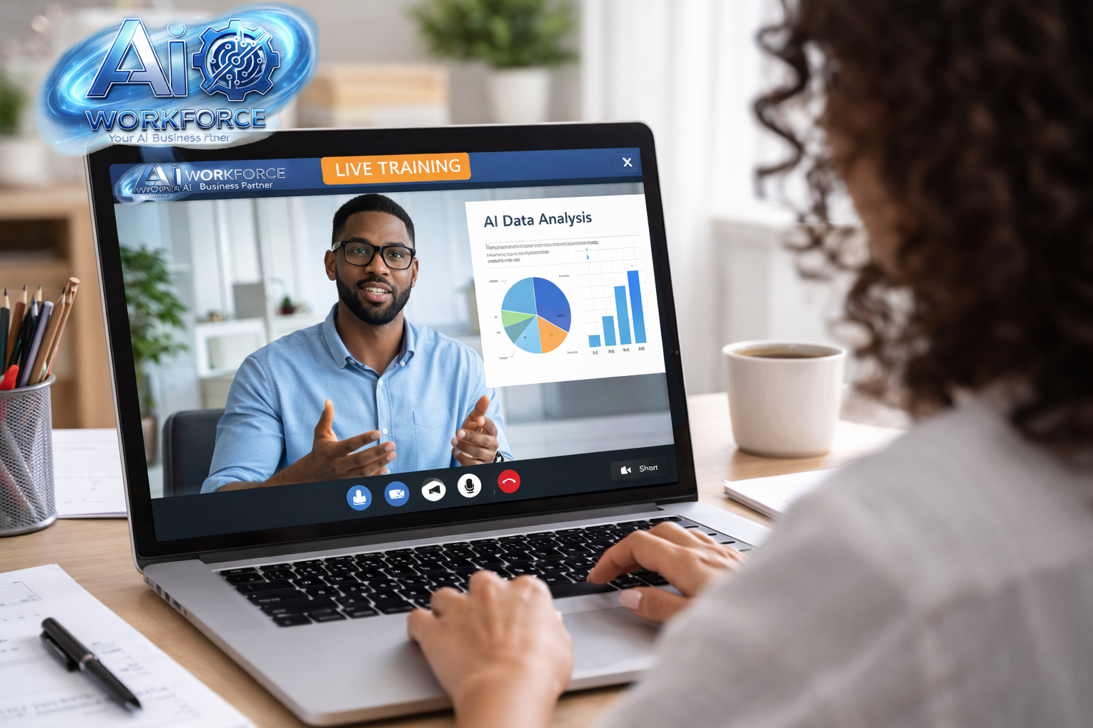 AI Workforce live training session on AI data analysis
