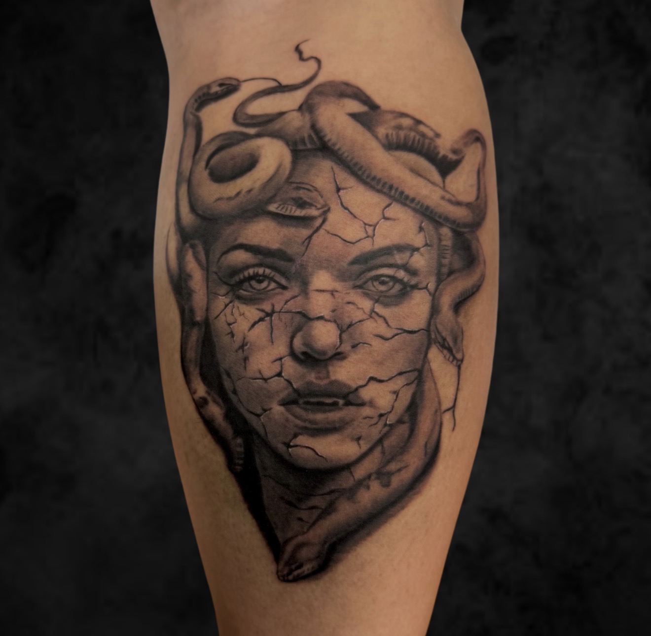 Marc Cabos Medusa Realism Tattoo