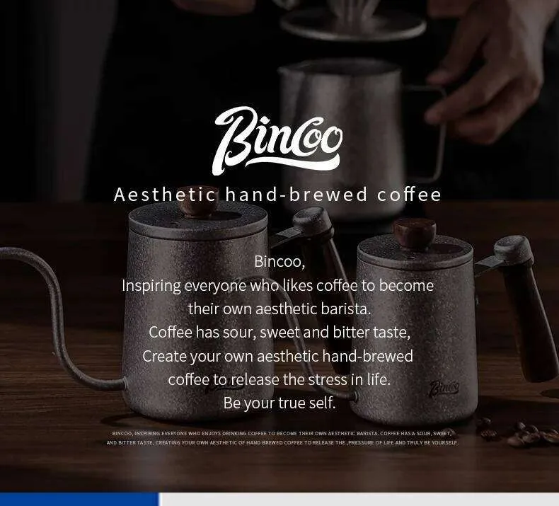 Bincoo aesthetic hand-brewed coffee branding