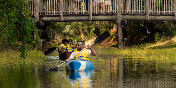 Canoeing on the peaceful waterways of Fort Wilderness