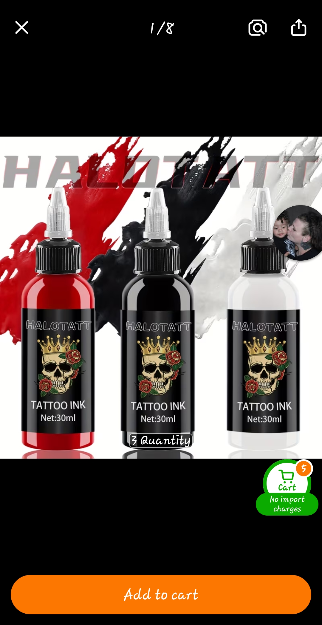 HALOTATT Primary Tattoo Ink Trio, 30ml
