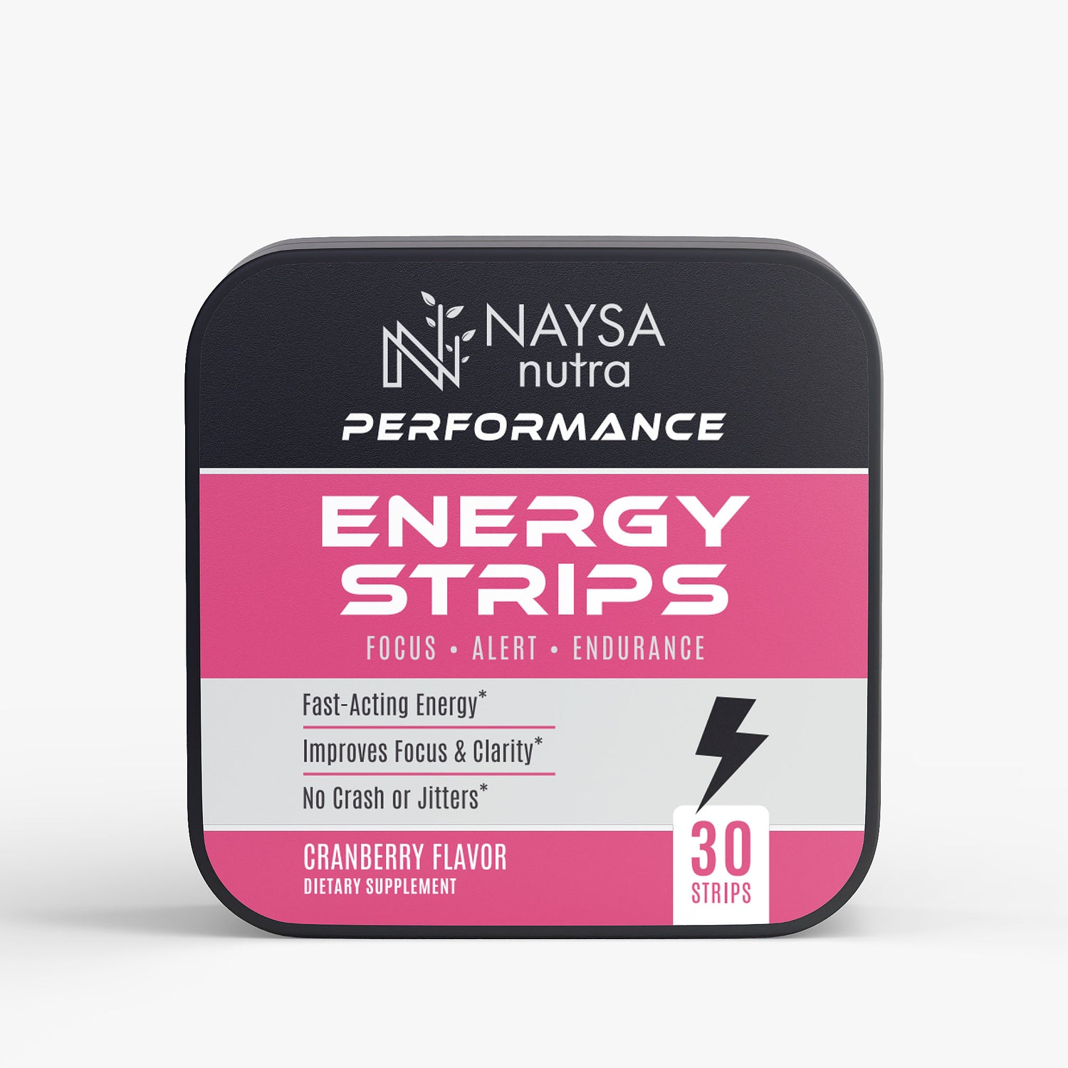 Naysa Nutra Performance Energy Strips, Cranberry Flavor, 30 Strips