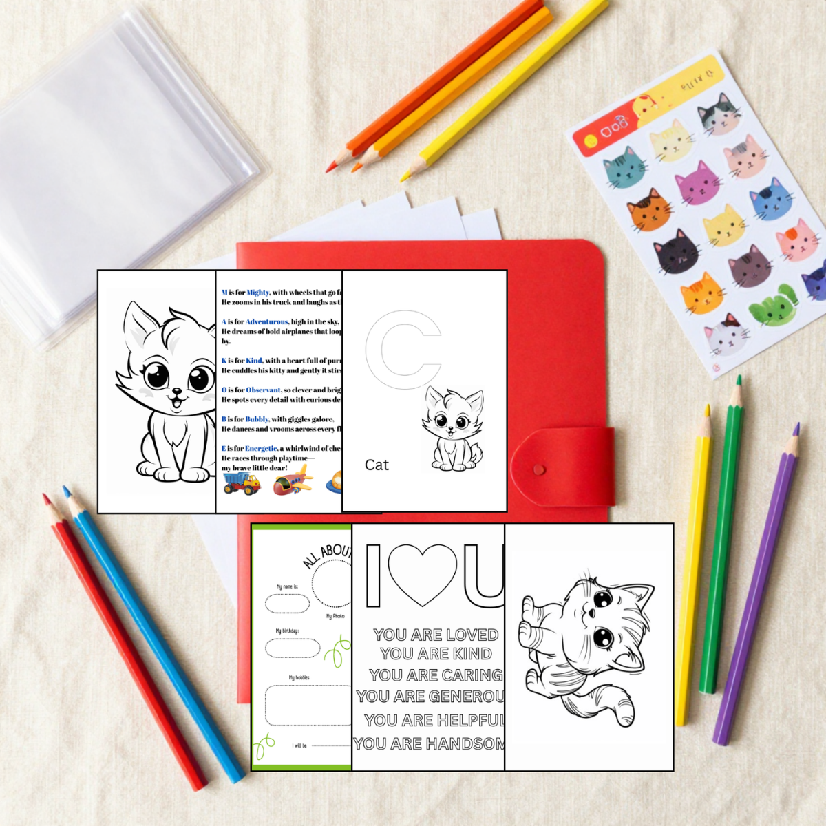 Young Boy themed puzzle and activity spread