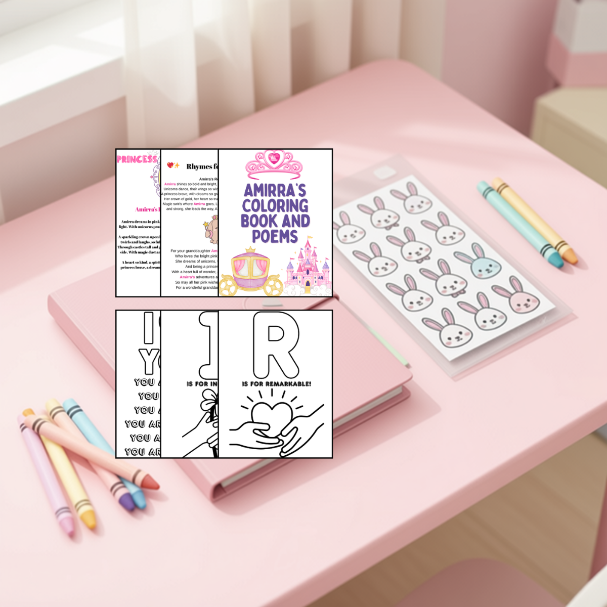 Young Girl personalized activity kit cover with fairy garden theme