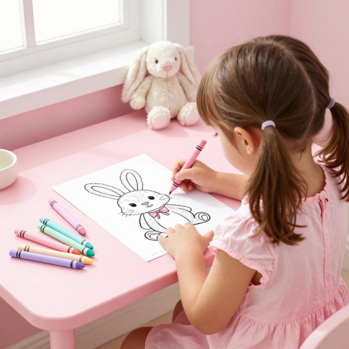 Young Girl themed puzzle and creative activity spread
