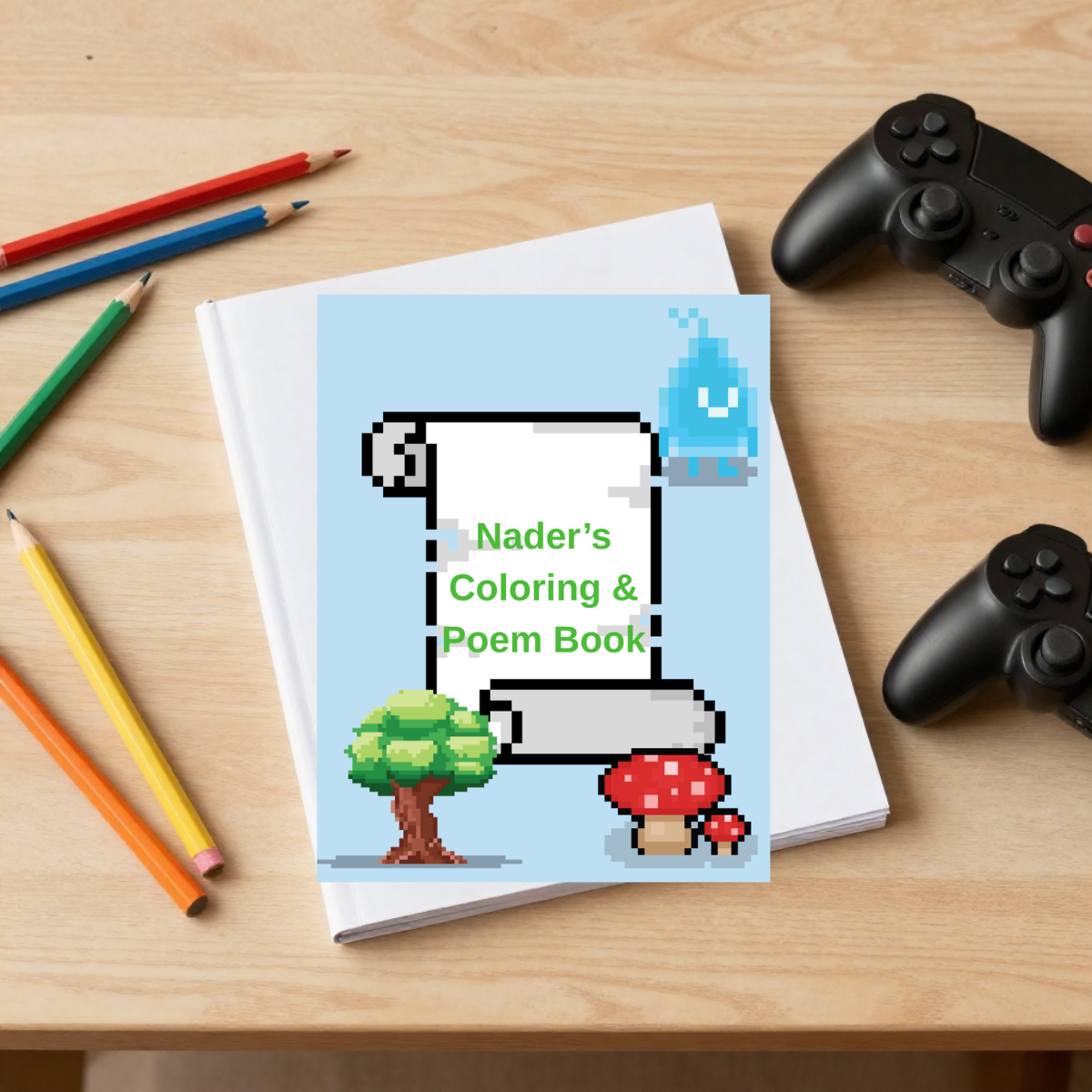 Teenage Boy personalized activity kit cover with gaming and music theme