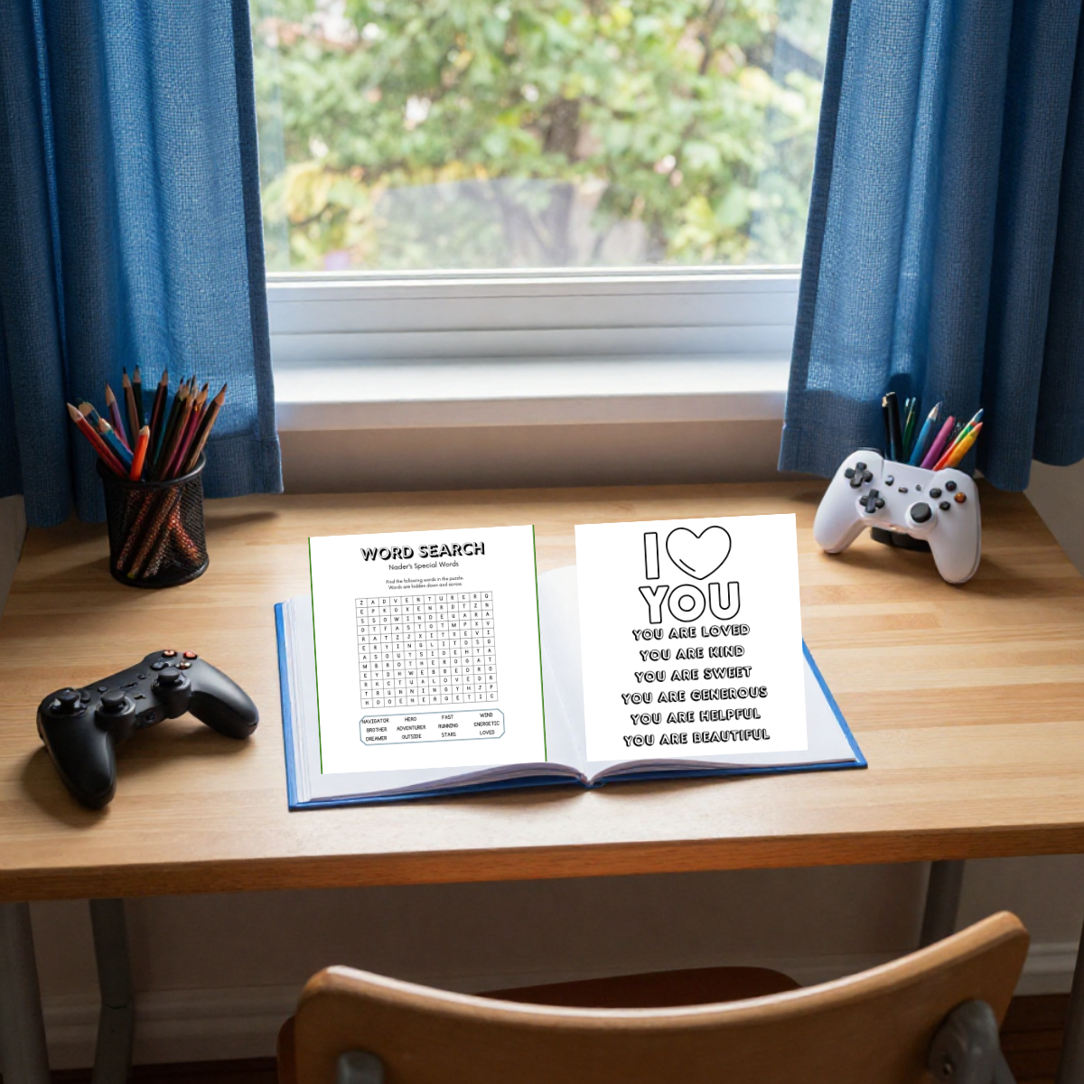Teenage Boy themed graphics and personalized activity content