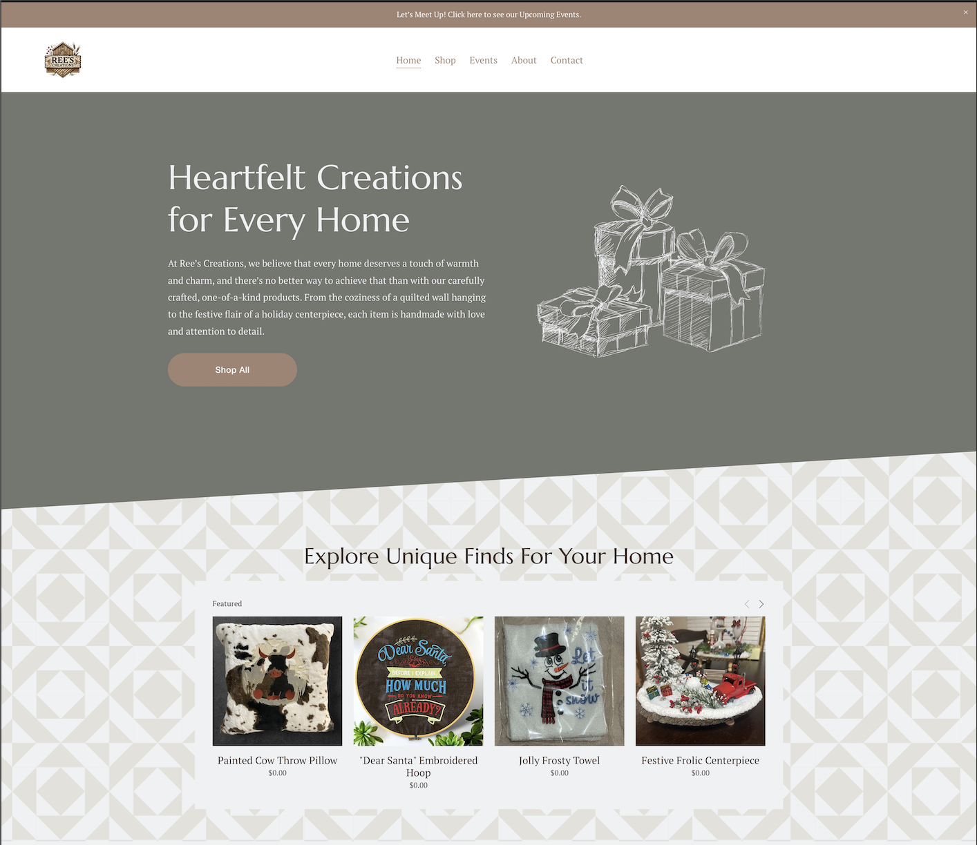 Ree's Creations website screenshot