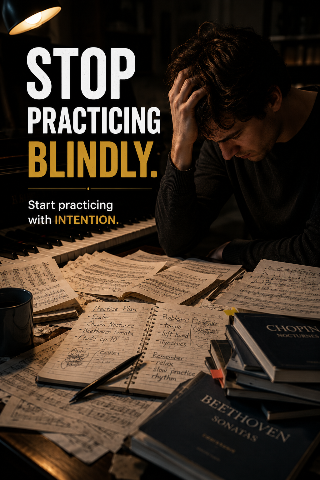 Piano Practice Architect - Stop practicing blindly. Start practicing with intention.