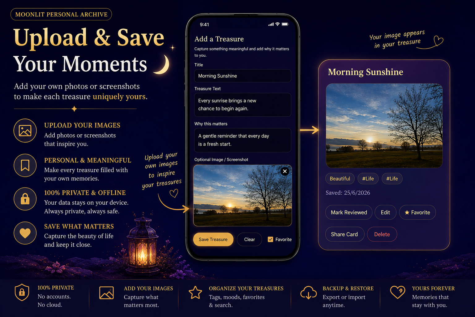 Upload and save memories