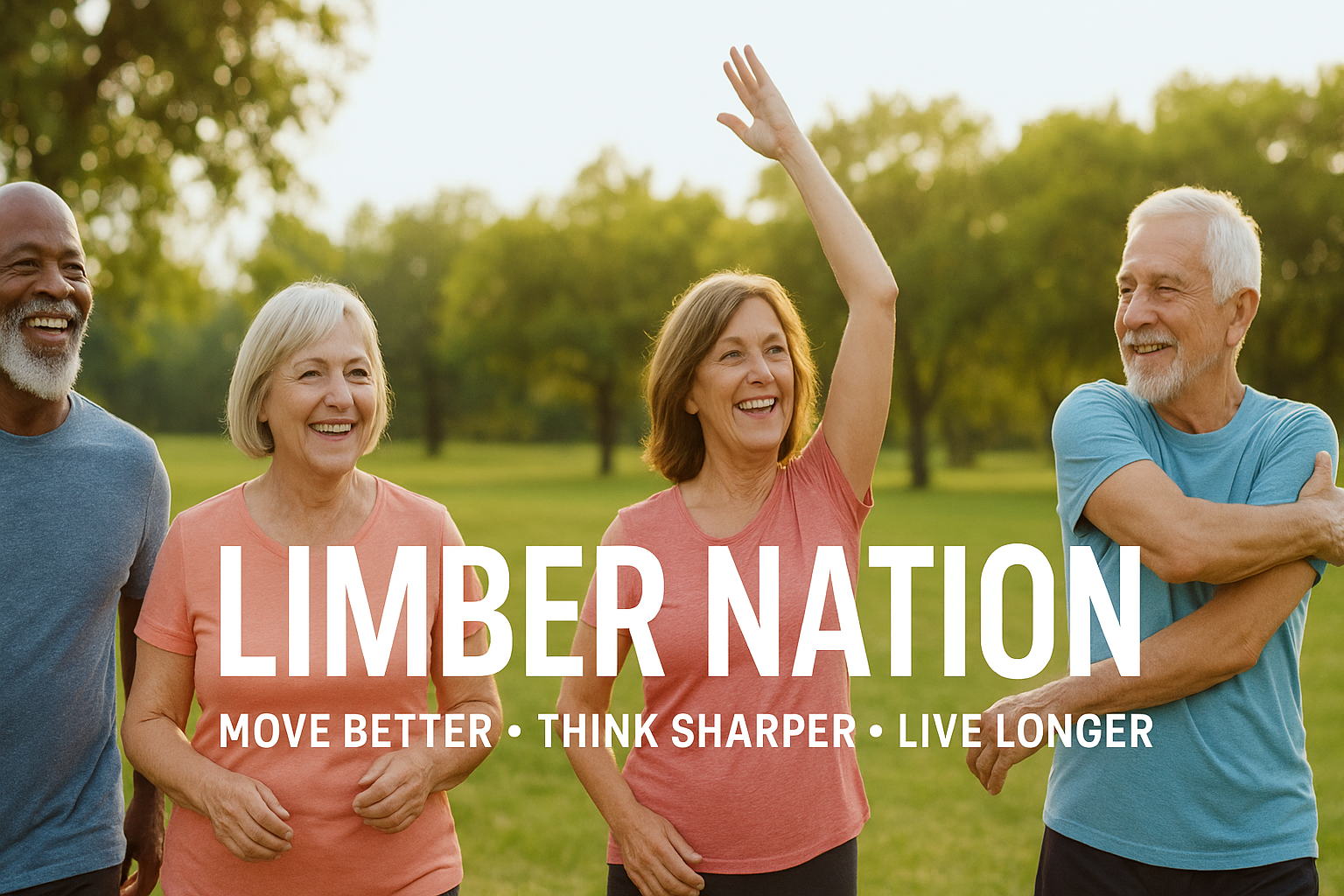 Active adults 50+ exercising outdoors - Limber Nation community
