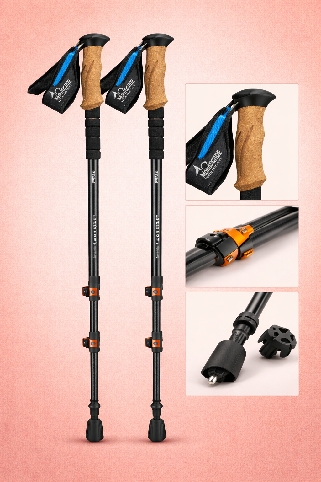 Cascade Mountain Tech Carbon Fiber Trekking Poles product image
