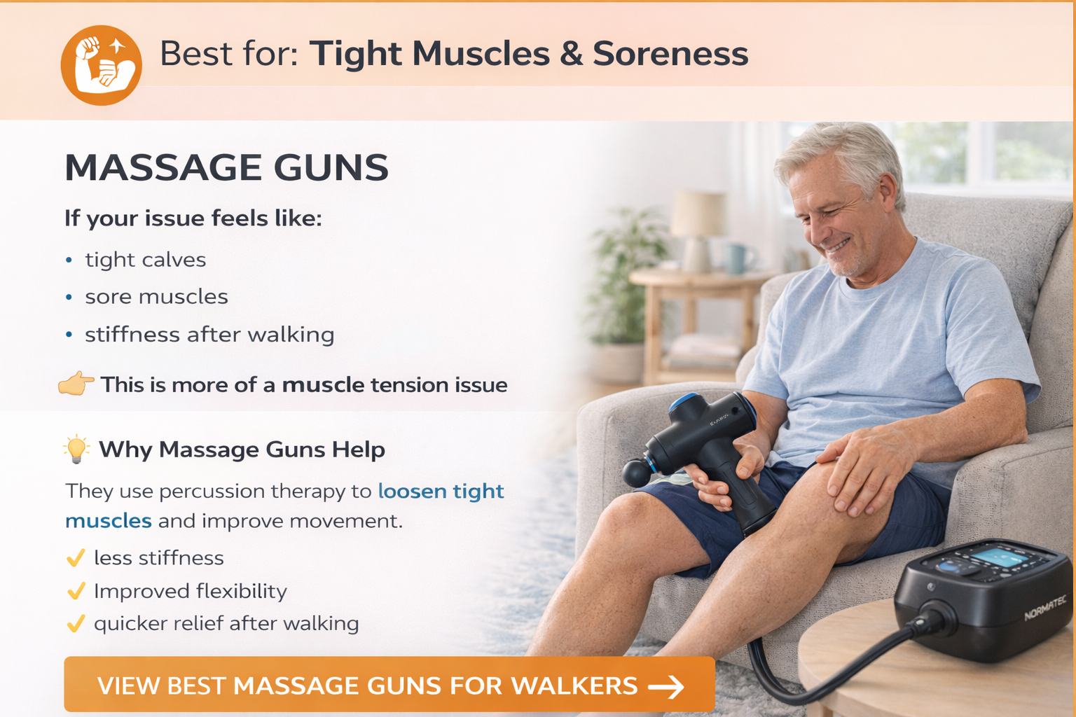 Massage gun infographic and product usage