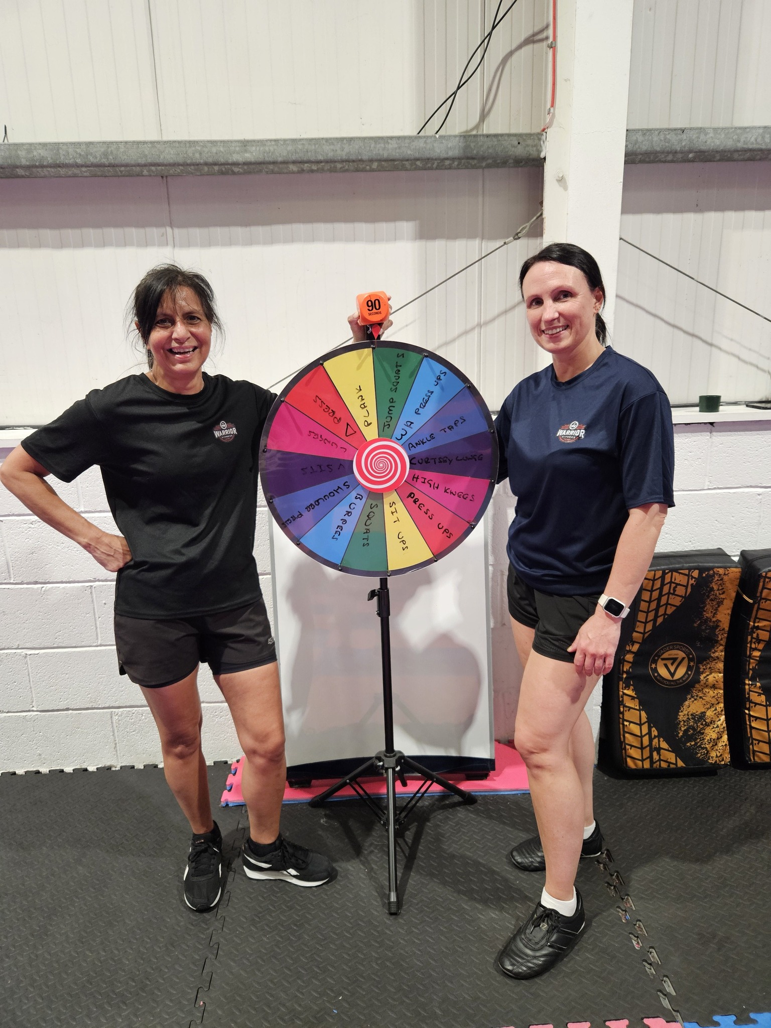 Women training at a self-defence class